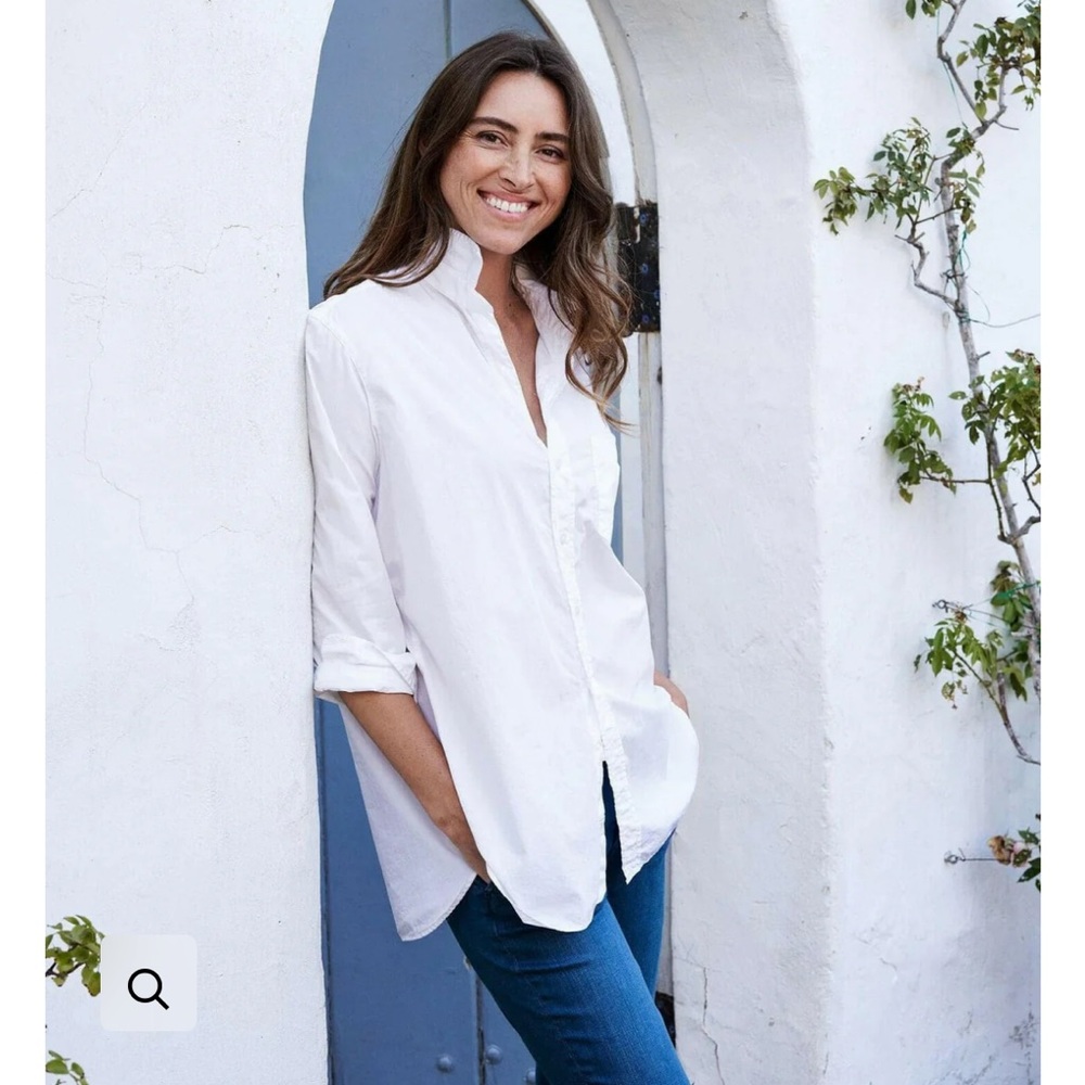 🤍The perfect oversized white collared shirt🤍